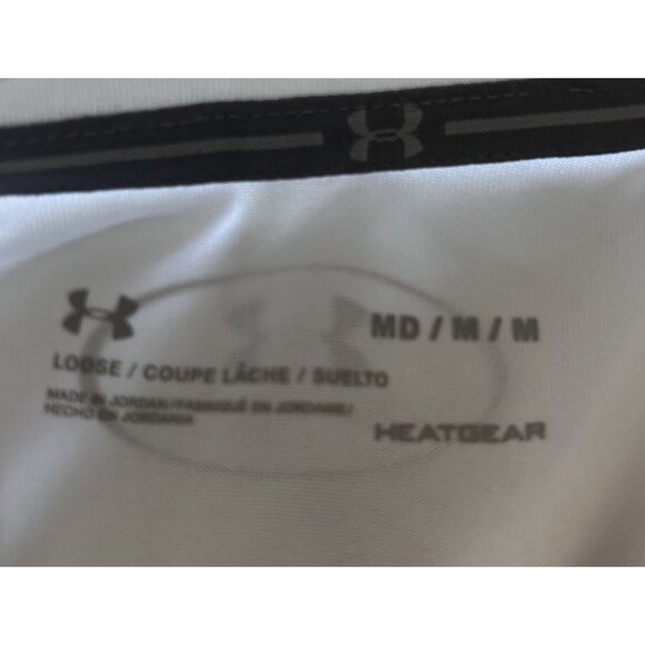 Under Armour Mens HeatGear Loose Fit UA White & Grey Polo Shirt Size Medium NWT - Picture 5 of 8